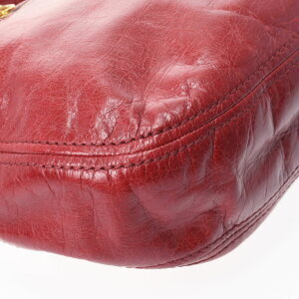Prada One Shoulder Hobo Bag Red Leather Shoulder - Picture 8 of 9